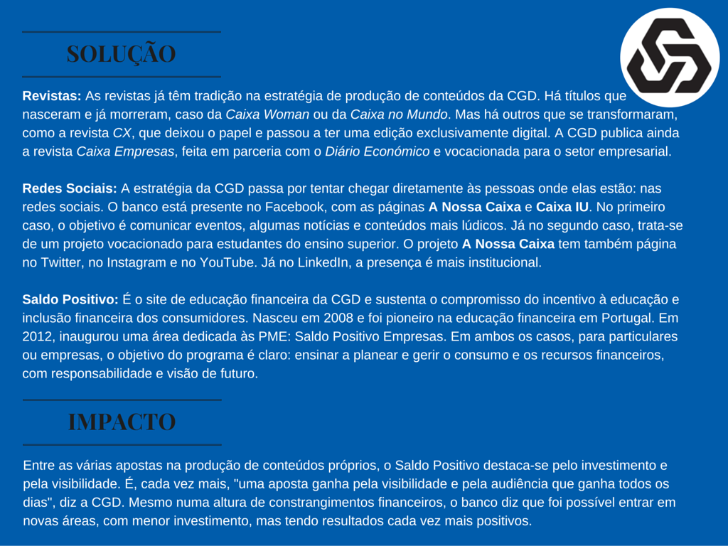 CGD, content marketing, saldo positivo